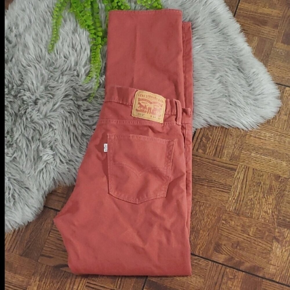 LEVI'S 513 Special Edition Salmon Red Denim Jeans
